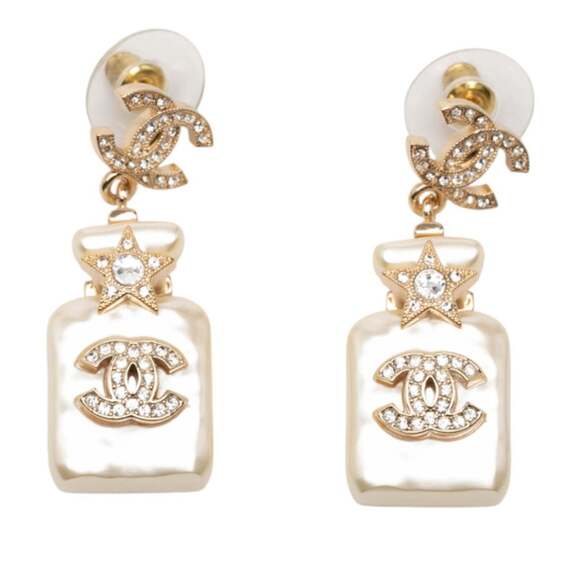 CHANEL Jewelry - CHANEL Gold Logo Earrings